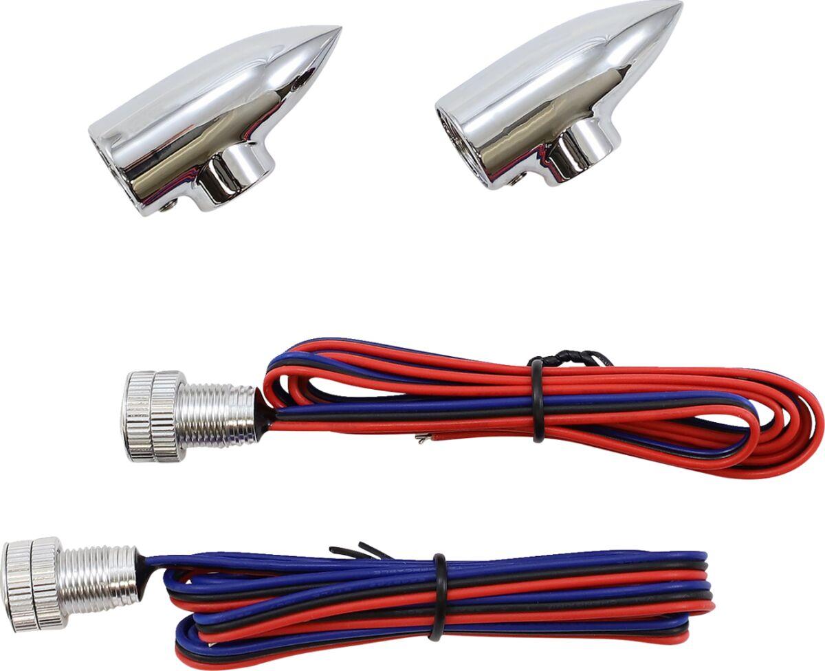 LB-F-AMB-C - Paul Yaffe Lightning Bullets Run/Turn LED Lights For Harley Davidson FLDE 1750 ABS 2018-2020 Chrome Amber