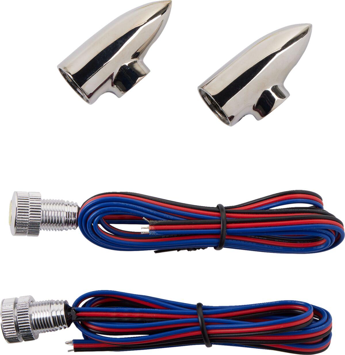PYO:LB-F-DRL-C - Paul Yaffe Lightning Bullets Run/Turn LED Lights For Harley Davidson FLDE 1750 ABS 2018-2020 Chrome Amber White