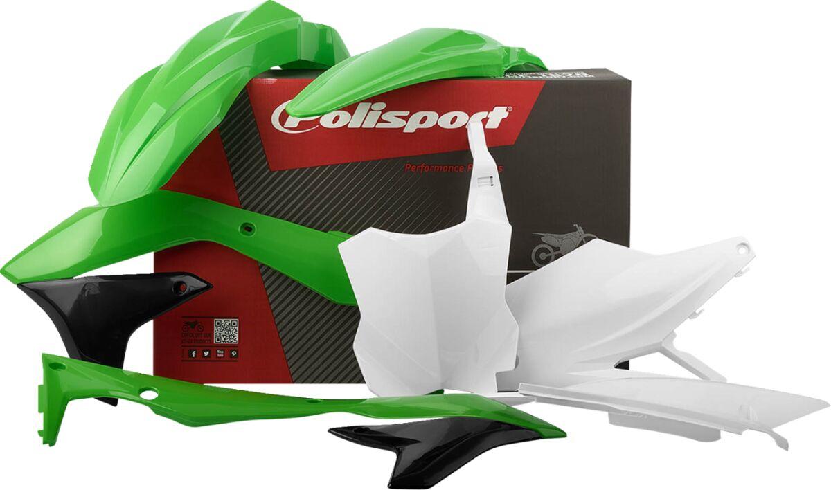 91570 - Polisport Plastics Kit For Kawasaki KXF450 2016-2018 - OEM Black/Green/White