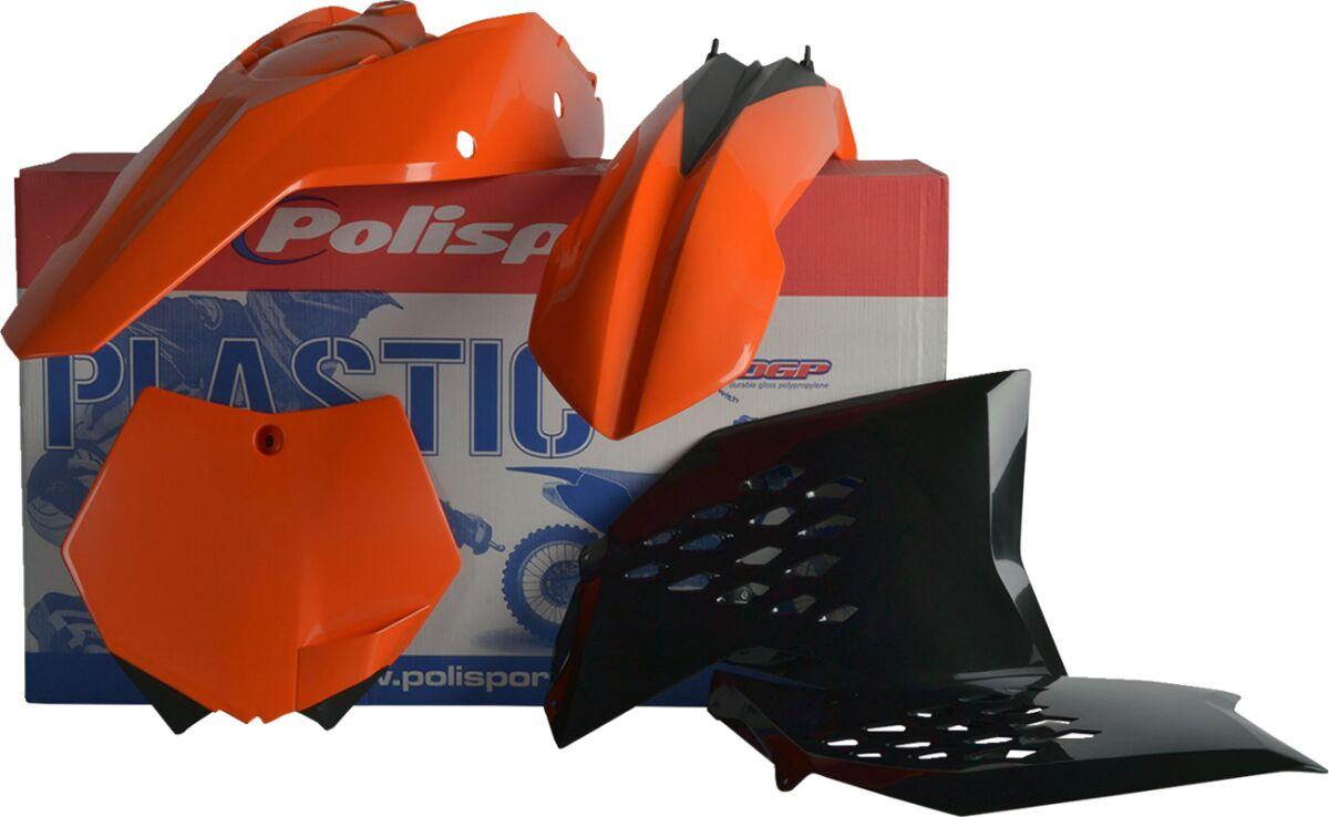 91561 - Polisport Plastics Kit For KTM SX125 2007-2010 - OEM Black/Orange