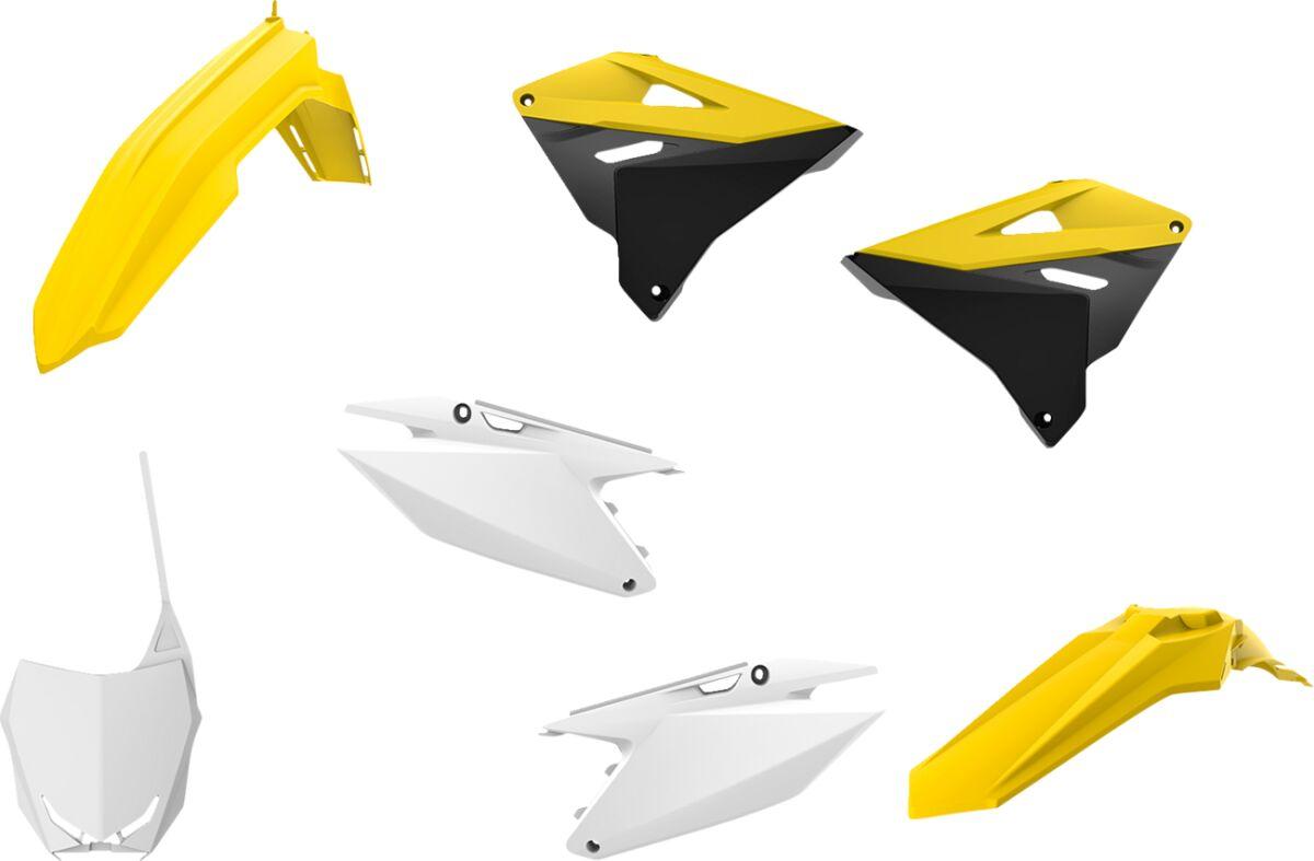 90864 - Polisport Plastics Kit For Suzuki RM 125 2001-2008 - Black/OEM/White/Yellow