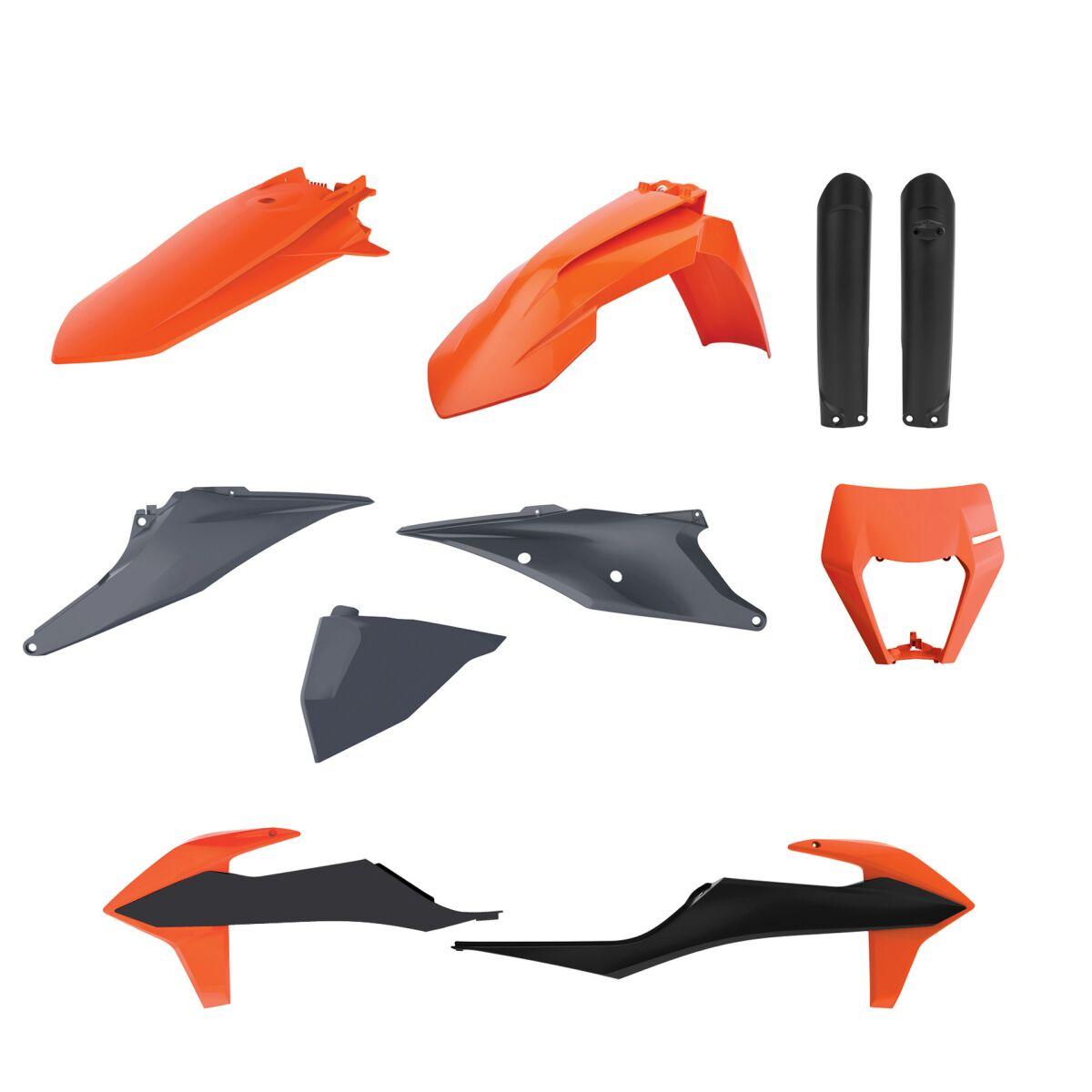 Polisport Black/Oem/Orange 91040 - Full Plastics Kit For Ktm Exc150 Tpi 2020-2021