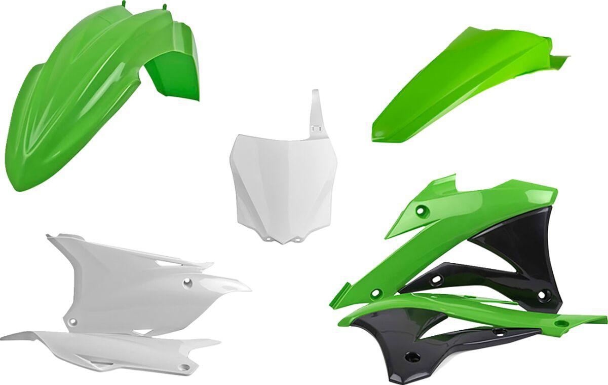 90696 - Polisport Plastics Kit For Kawasaki KX100 2014-2021- OEM Black/Green/White