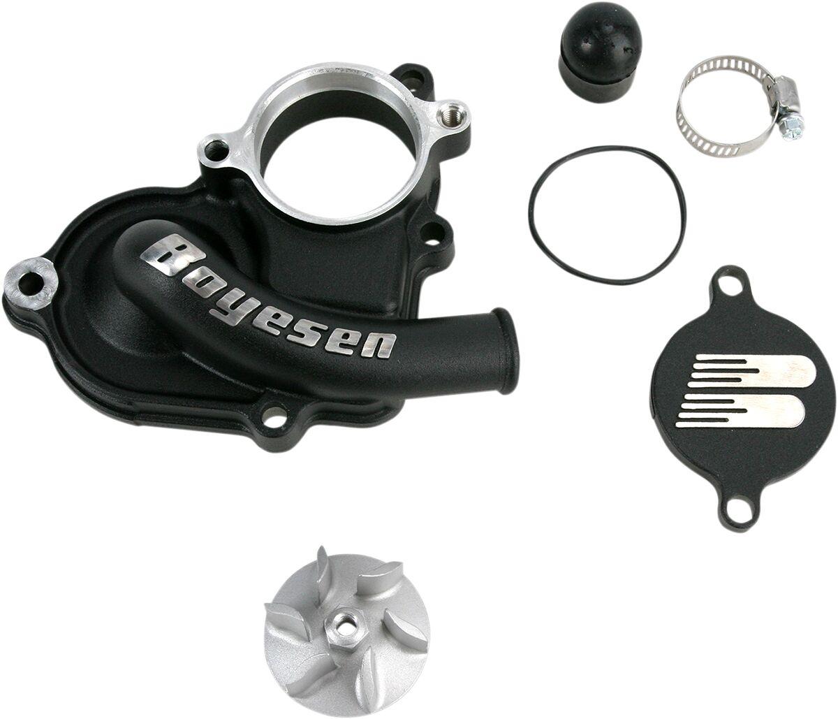 WPK-26AB - Boyesen Supercooler Water Pump Cover & Impeller Kit For Suzuki RMX450Z 2010-2019 - Black