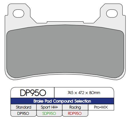 DP950 - DP Brakes Standard Sintered Metal Brake Pads For Honda CB1000R 2008-2016 Front