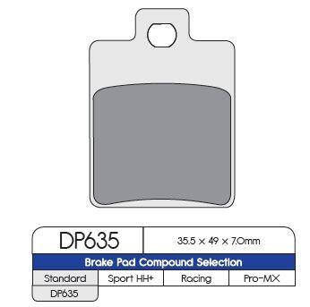 DP635 - DP Brakes Standard Sintered Metal Brake Pads For Peugeot Belville 125 ABS 2018-2020 Fits Front Or Rear