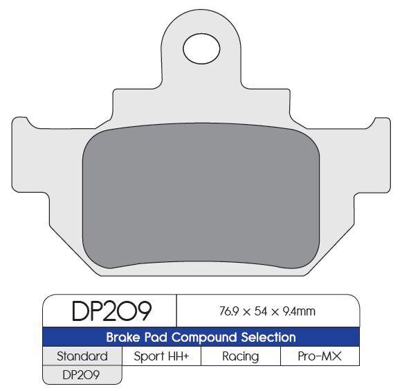 DP209 - DP Brakes Standard Sintered Metal Brake Pads For Suzuki DR600 R 1985-1989 Front