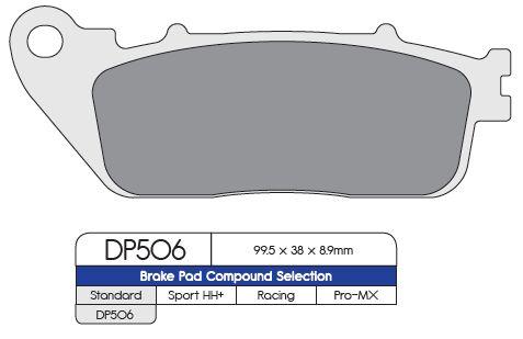 DP506 - DP Brakes Standard Sintered Metal Brake Pads For Honda CB1000R 2008-2024 Rear