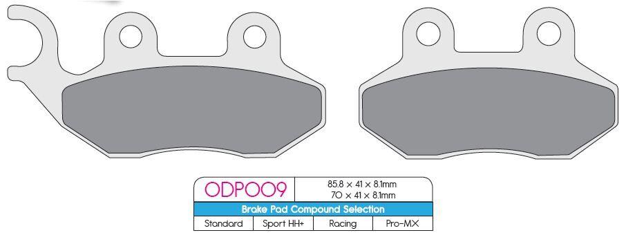 ODP009 - DP Brakes ODP Organic Brake Pads For Peugeot Belville 125 ABS 2017-2020 Fits Front Or Rear