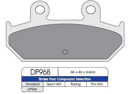 DP968 - DP Brakes Standard Sintered Metal Brake Pads For Suzuki AN 400 2007-2009 Rear