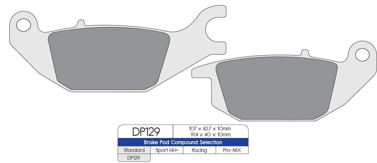 DP129 - DP Brakes Standard Sintered Metal Brake Pads For Honda CBR 125 R 2004-2013 Rear