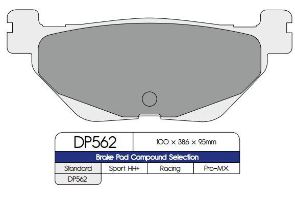 DP562 - DP Brakes Standard Sintered Metal Brake Pads For Yamaha XP 530 T-Max 2012-2017 Rear