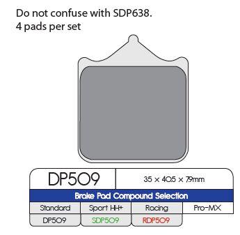 DP509 - DP Brakes Standard Sintered Metal Brake Pads For BMW S 1000 R ABS Front