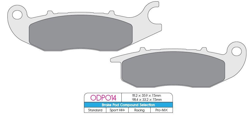 ODP014 - DP Brakes ODP Organic Brake Pads For Honda ANF 125 2007-2012 Fits Front Or Rear
