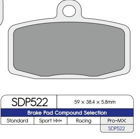 DP552 - DP Brakes Standard Sintered Metal Brake Pads For Yamaha CZD 300 A 2017-2022 Front