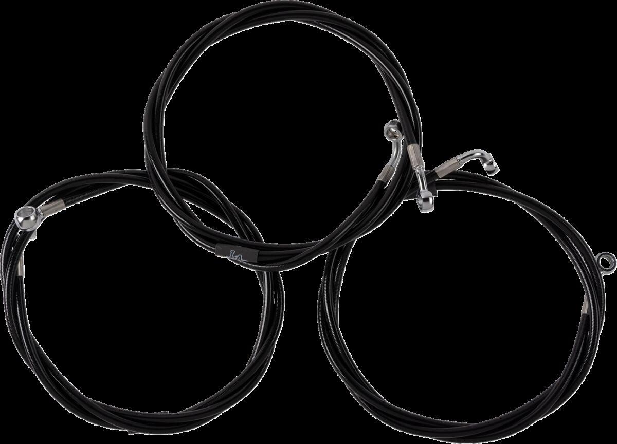 LA-8059B16B - LA Choppers Brake Line Kit For Harley Davidson FLHRXS 1868 ABS 2024 15-17 FL 24+ Black