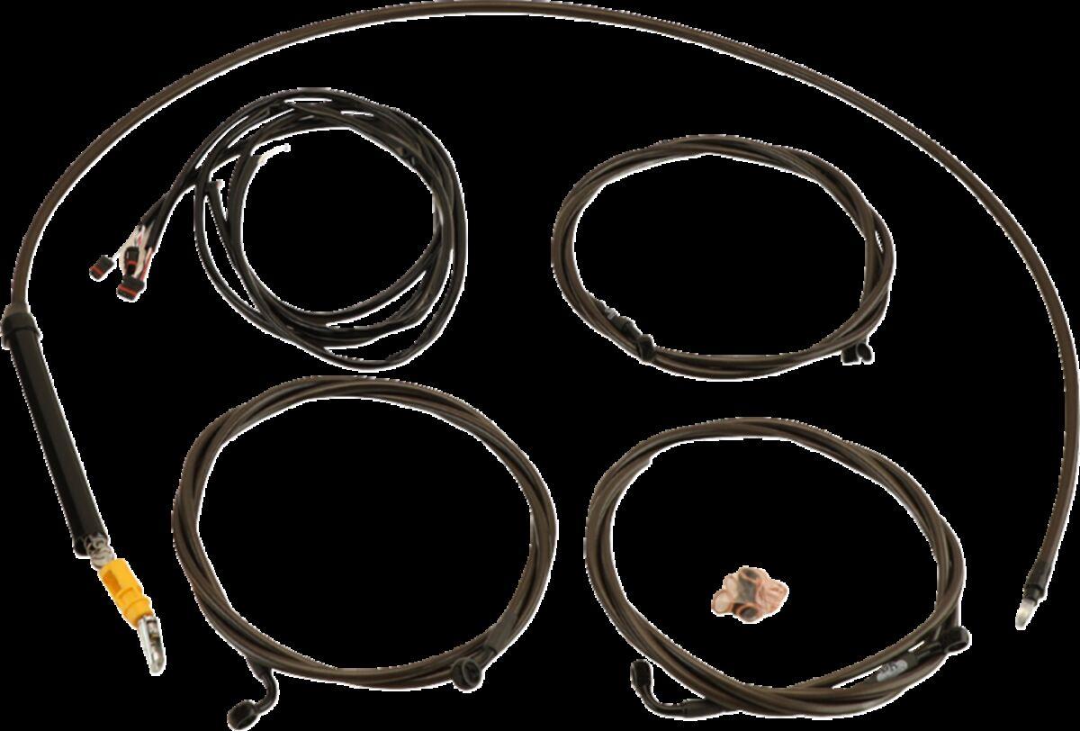 LA-8059KT3-08M - LA Choppers Midnight Complete Plug-and-Play Cable Kit For Harley Davidson FLHRXS 1868 ABS 2024 Standard - Black/Clear-Coated
