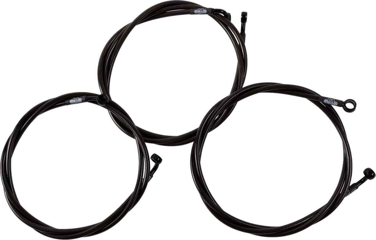 LA-8059B19M - LA Choppers Brake Line Kit For Harley Davidson FLHRXS 1868 ABS 2024 18-20 FL 24+ Black
