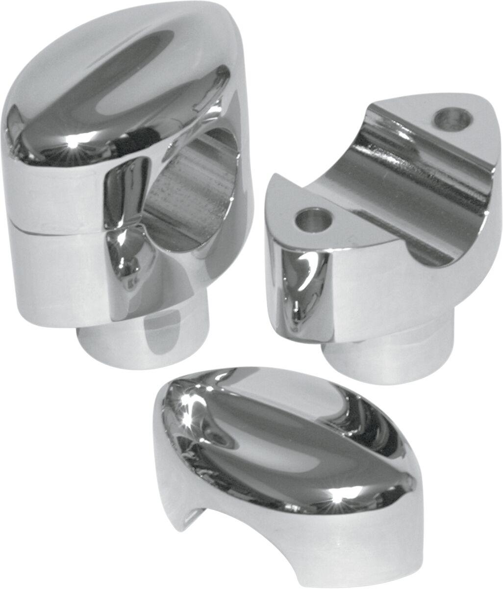 LA-7404-01 - LA Choppers Hefty Smooth Handlebar Risers for 1-1/4" Handlebars For Suzuki C 50 2005-2025 38.1 mm (1-1/2") - Chrome