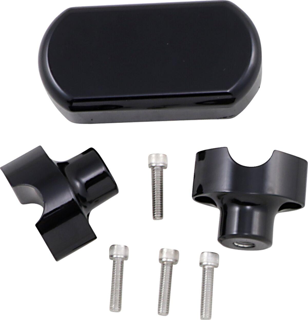 LA-7442-01B - LA Choppers Solid Handlebar Riser & Top Clamp Kit For Harley Davidson FLD 1690 ABS 2015-2016 38.1 mm (1-1/2") - Black