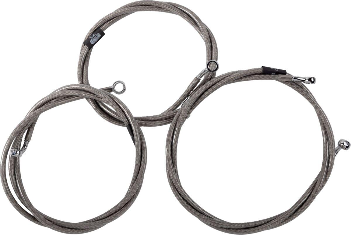 LA-8059B19 - LA Choppers Brake Line Kit For Harley Davidson FLHRXS 1868 ABS 2024 18-20 FL 24+ Chrome