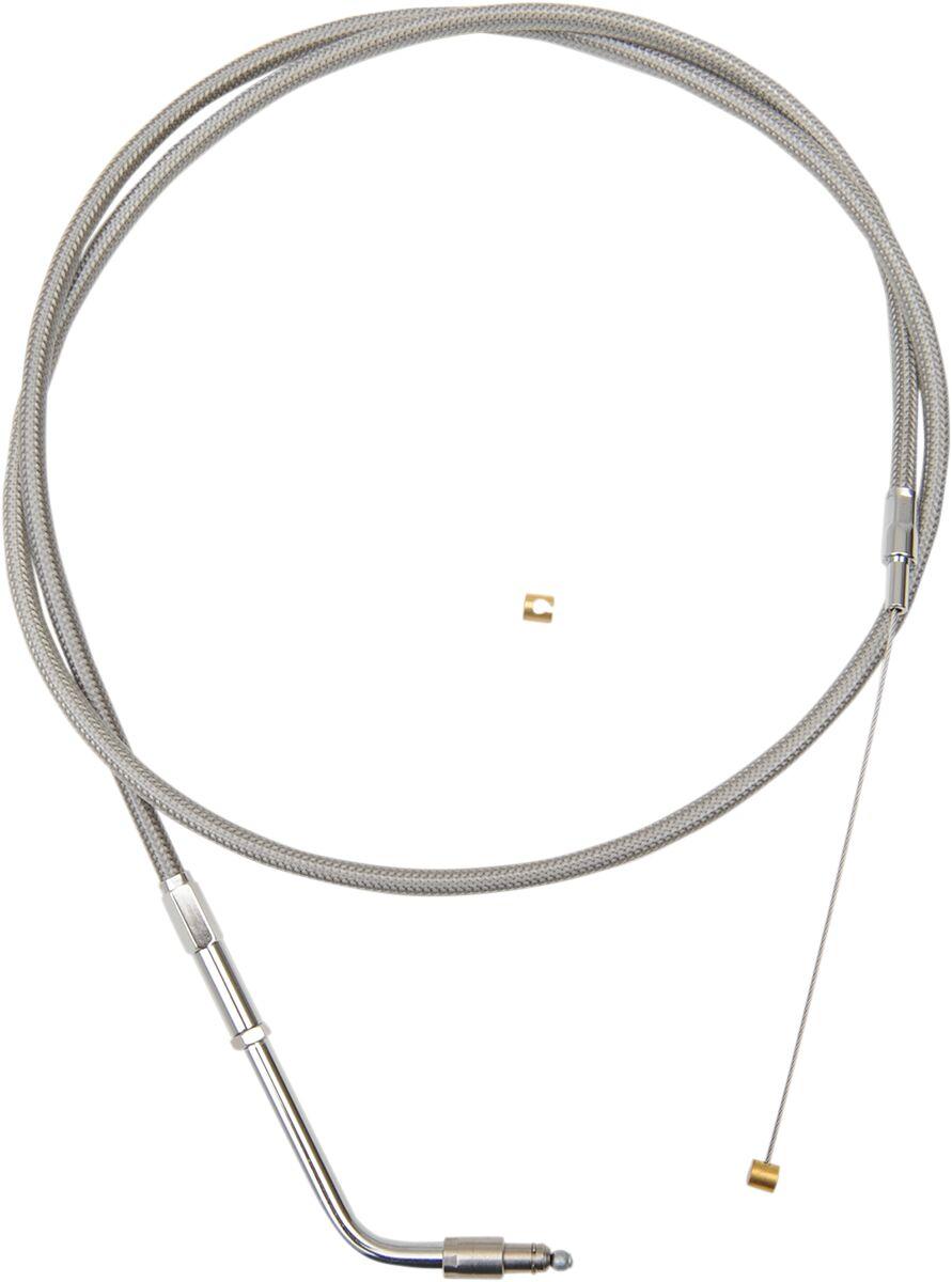 LA-8320TH13 - LA Choppers Stainless Braided Handlebar Throttle Cable For Harley Davidson XL1200C 2007-2019 100.5 cm (39-1/2") - Silver