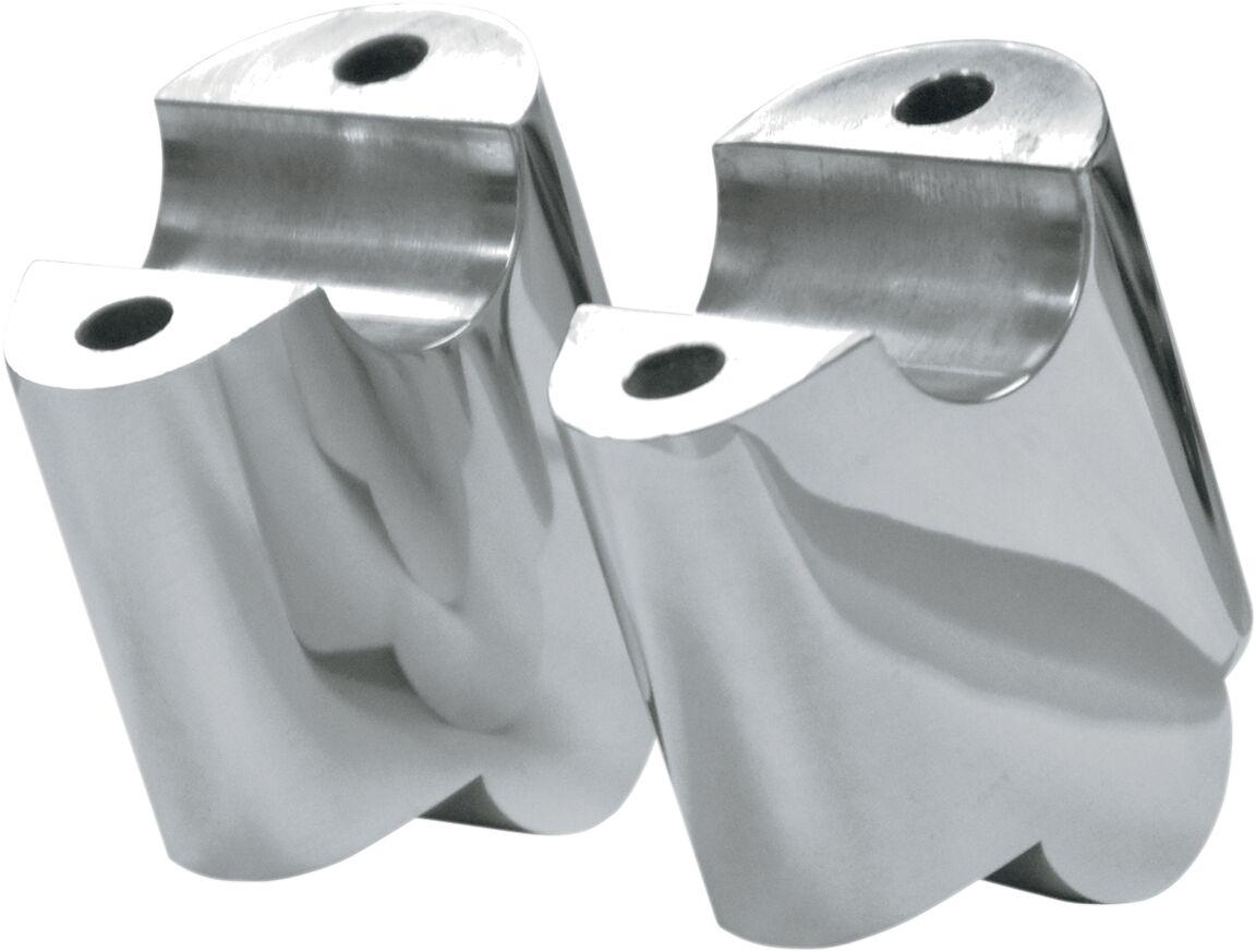 LA-7430-02 - LA Choppers Handlebar Riser Extensions For Harley Davidson FXDB 1584 2008-2012 2" Rise - Chrome