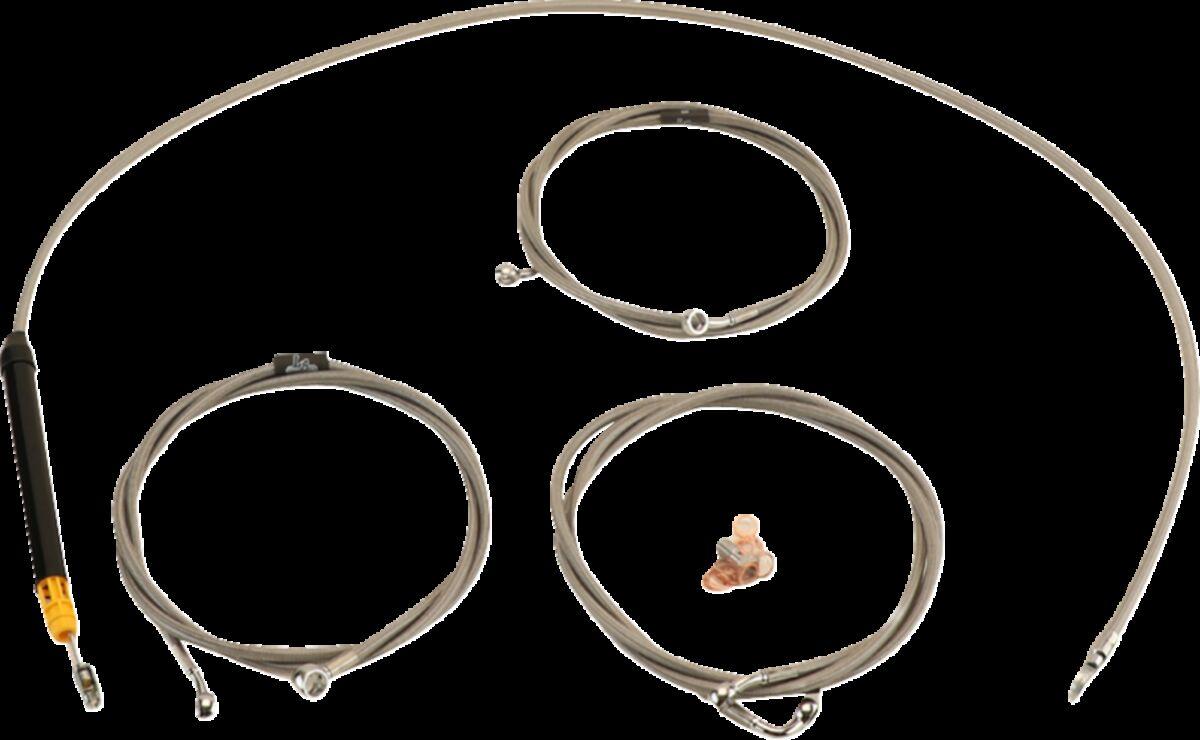 LA-8059KT-08 - LA Choppers Standard Stainless Braided Handlebar Cable/Brake Hose Kit For Harley Davidson FLHX 1923 ABS 2024-2025 Standard - Clear-Coated