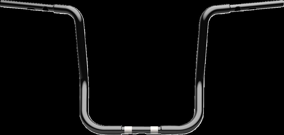 LA-7347-16B - LA Choppers Twin Round Handlebar For Harley Davidson FLHTCUTG 1868 ABS 2024 40.5 cm (16") - Black