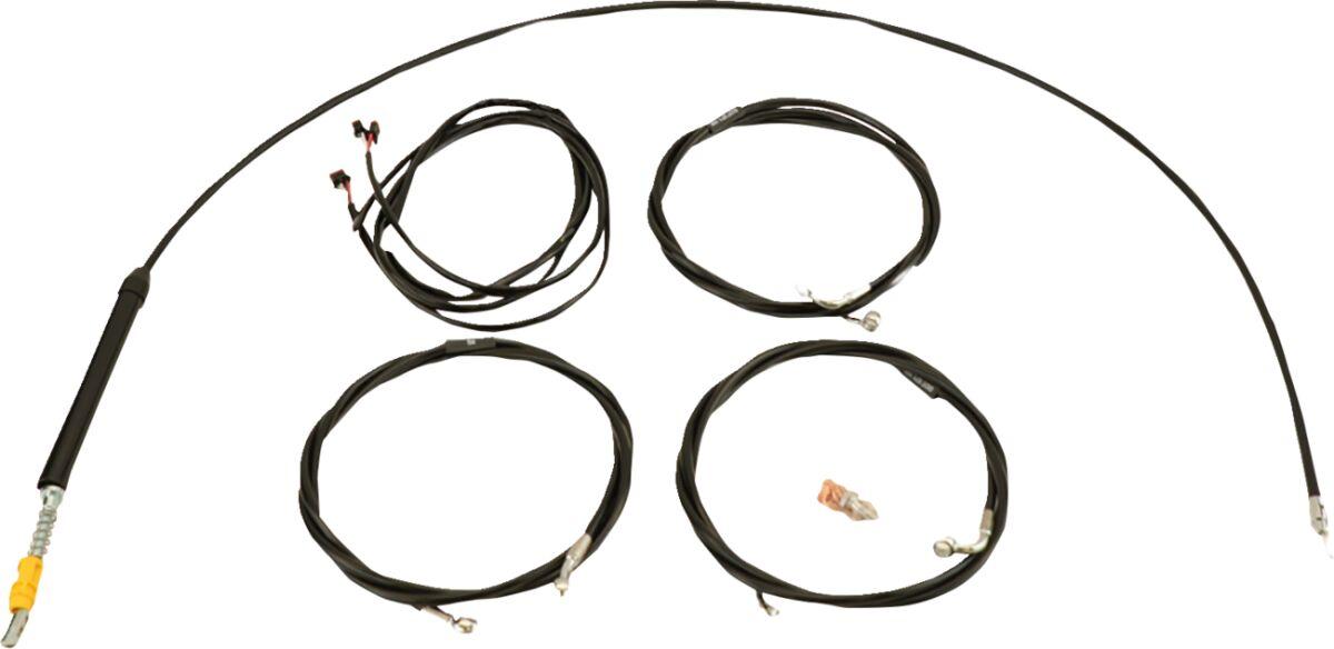 LA-8059KT3-16B - LA Choppers Complete Plug-and-Play Cable Kit For Harley Davidson FLHRXS 1868 ABS 2024 38 cm - 43 cm (15" - 17") - Black/Clear-Coated
