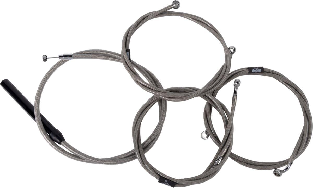 LA-8059KT2-16 - LA Choppers Handlebar Cable/Brake Hose Kit For Harley Davidson FLHRXS 1868 ABS 2024 38 cm - 43 cm (15" - 17") - Clear-Coated