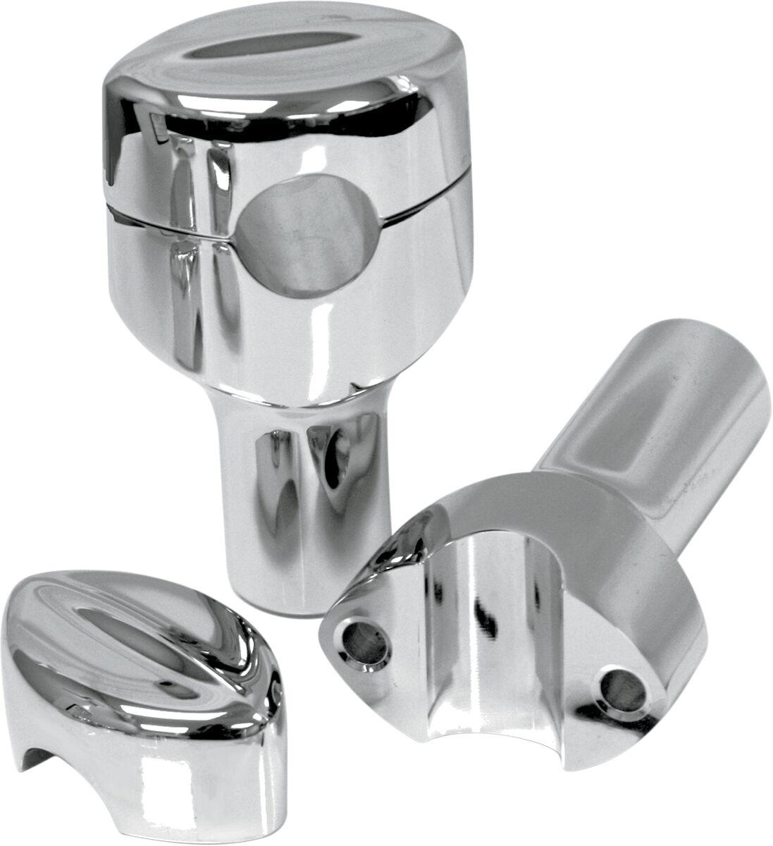LA-7404-03 - LA Choppers Hefty Straight Handlebar Risers for 1-1/4" Handlebars For Suzuki C 50 2005-2025 76.2 mm (3") - Chrome