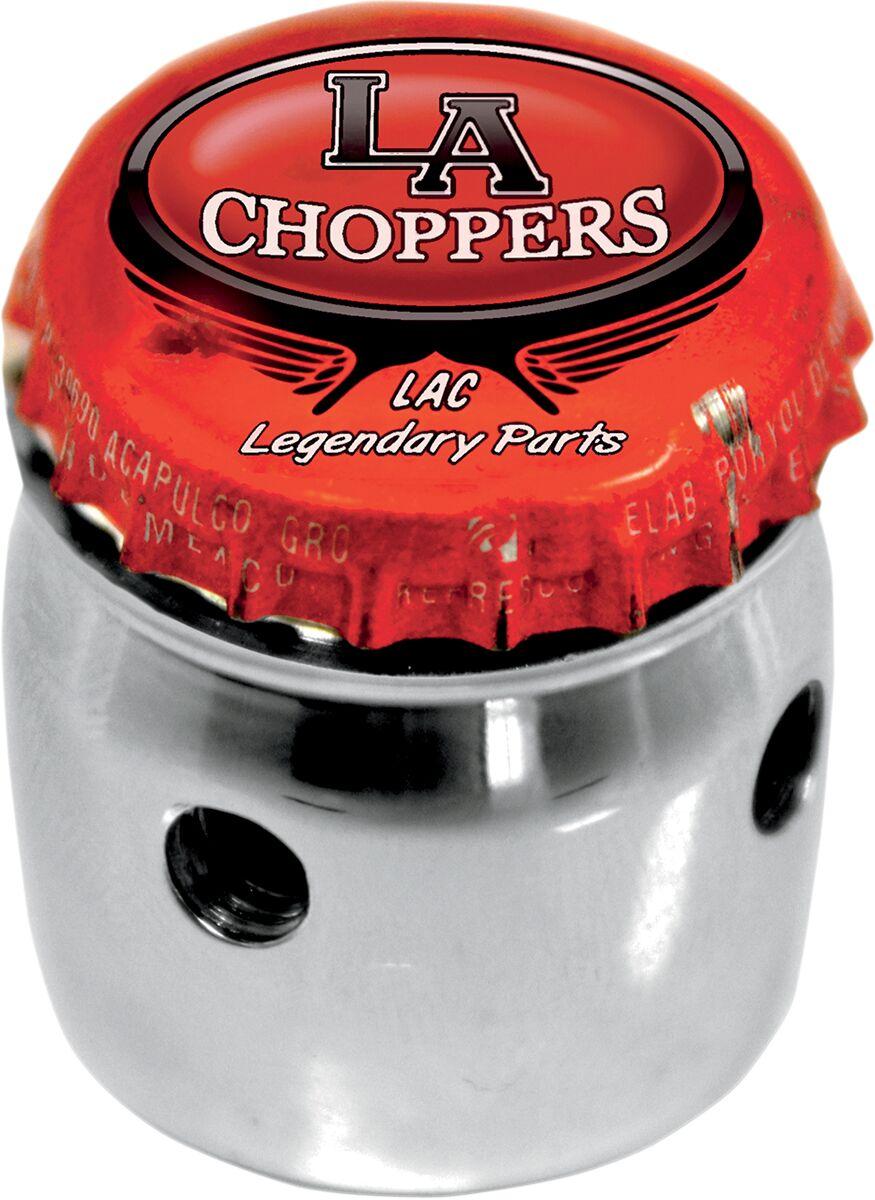 LA-7608-01 - LA Choppers Bottle Cap Choke Cable Knob For Harley Davidson FLD 1690 2012-2013 - Chrome