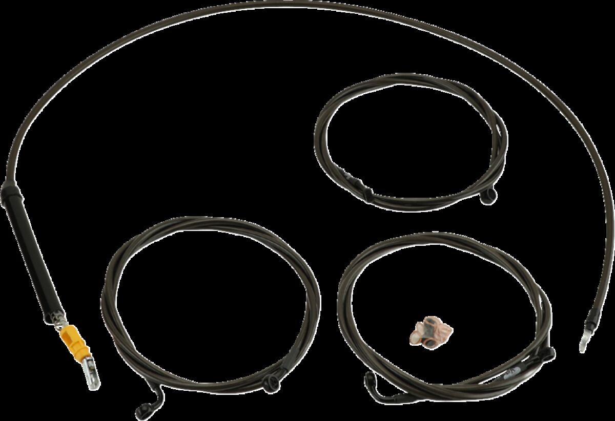 LA-8059KT-08M - LA Choppers Standard Midnight Braided Handlebar Cable/Brake Hose Kit For Harley Davidson FLHX 1923 ABS 2024-2025 Standard - Black/Clear-Coated