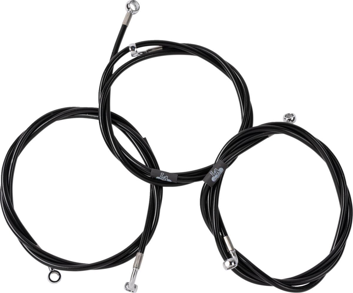 LA-8059B08B - LA Choppers Brake Line Kit For Harley Davidson FLHRXS 1868 ABS 2024 08-10 FL 24+ Black