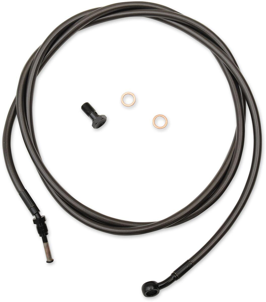 LA-8054C13M - LA Choppers Midnight Braided Clutch Cable For Harley Davidson FLHR 1750 2017-2019 12" - 14" - Black