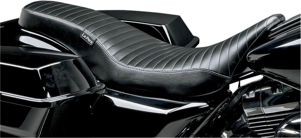 LK-079PT - LE Pera Cobra Full-Length Seat For Harley Davidson FLHR 1584 2008-2011 Pleated - Black