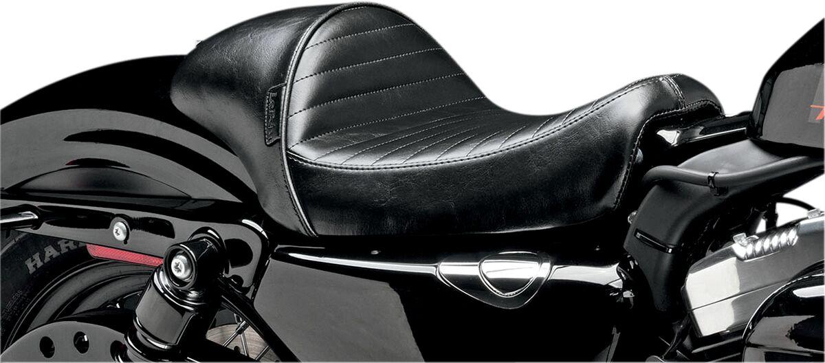 LK-426PT - LE Pera Stubs Cafe Seat For Harley Davidson XL1200C 2004-2020 Pleated - Black