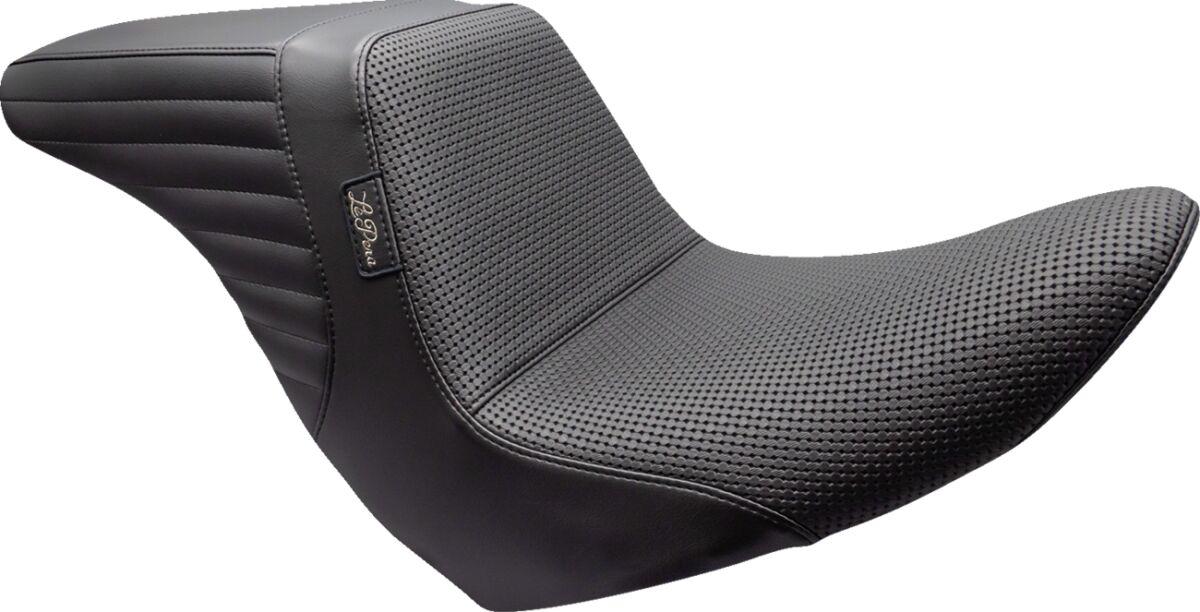 LYRU-590BW - LE Pera Kickflip Up Front Seat For Harley Davidson FLSB 1750 ABS 2018-2021 Basketweave - Black
