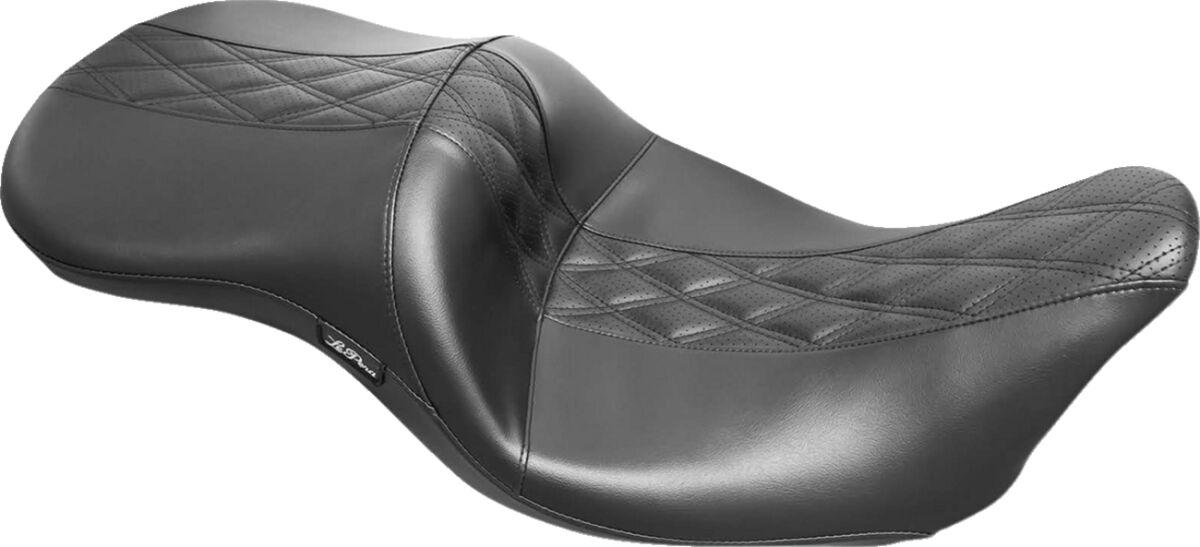 LK-957HR2 - LE Pera Maverick Seat For Harley Davidson FLH 1868 ABS 2021 HR Black Inlay Double Diamond/Perforated - Black