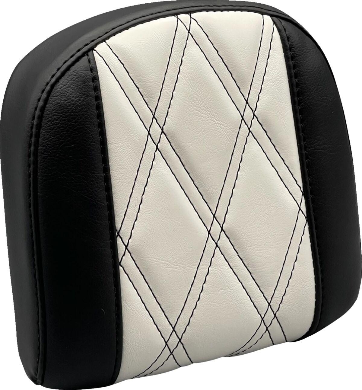 L-SBP03GT/HR1 - LE Pera Sissy Bar Pad For Harley Davidson FLDE 1750 ABS 2018-2020 GT 1/HR 1 Inlay 19 cm (7-1/2") - Black/White