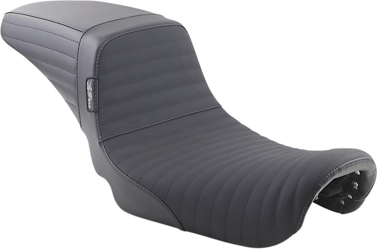 LK-591DLPTGP - LE Pera Kickflip Daddy Long Legs Seat For Harley Davidson FLD 1690 2012-2013 Pleated w/Gripp Tape - Black