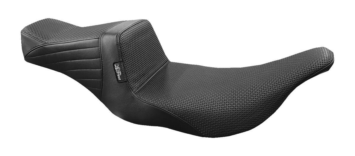 LH-587BW - LE Pera Tailwhip Seat For Harley Davidson FLHT 1340 1997-1998 Basketweave - Black