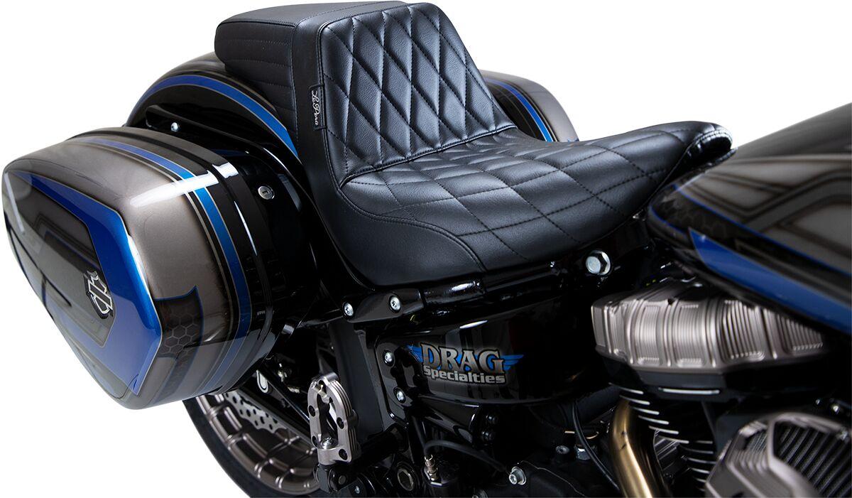 LGYR-590DM - LE Pera Kick Flip Biker Gel Seat For Harley Davidson FLSB 1750 ABS 2018-2024 Diamond - Black