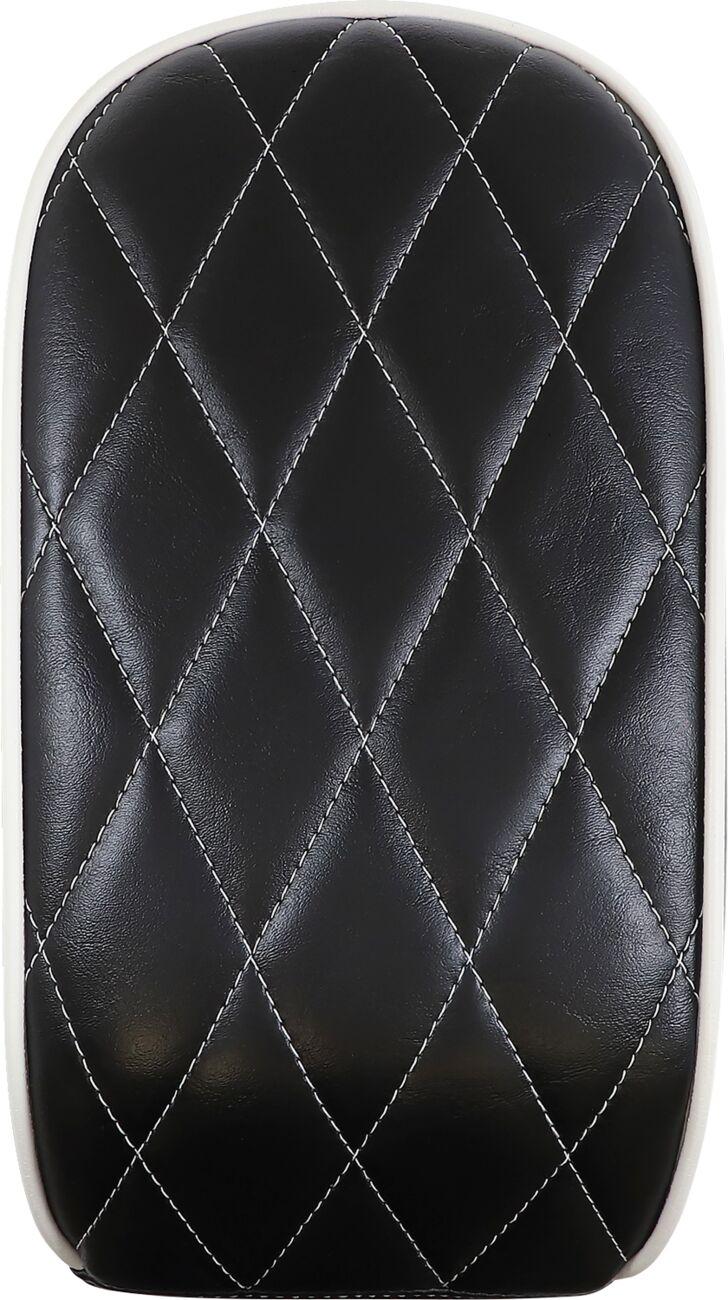 LY-007PDMWTP - LE Pera Bare Bones Series Pillion Pad For Harley Davidson FLSL 1750 ABS 2018-2021 Diamond Stitch White Pipping - Black