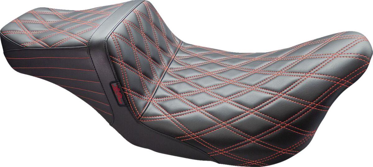 LK-587DD-RED - LE Pera Tailwhip Seat For Harley Davidson FLH 1868 ABS 2021 Double Diamond - Black/Red