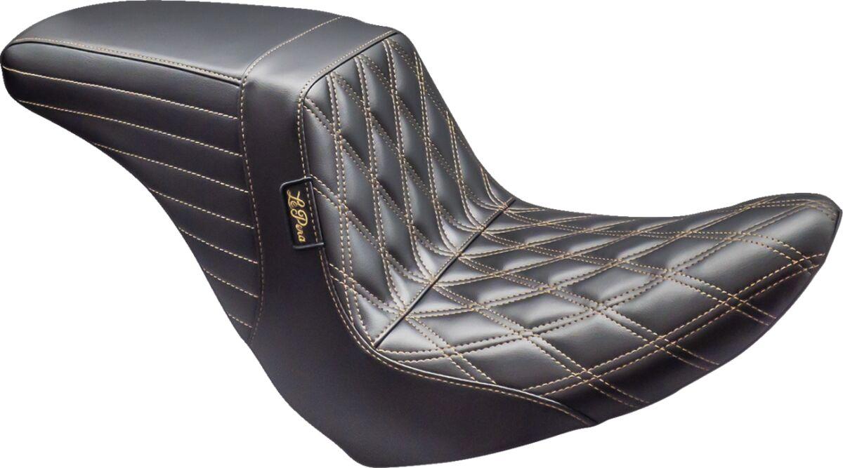 LYRU-590DD-CHET - LE Pera Kickflip Up Front Seat For Harley Davidson FLSB 1750 ABS 2018-2021 Double Diamond - Black/Brown