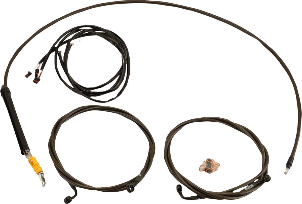 LA-8059KT3-19M - LA Choppers Midnight Complete Plug-and-Play Cable Kit For Harley Davidson FLHRXS 1868 ABS 2024 45.5 cm - 51 cm (18" - 20") - Black/Clear-Coated