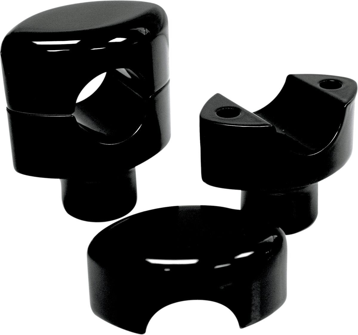 LA-7406-01B - LA Choppers Hefty Smooth Handlebar Risers for 1-1/4" Handlebars For Suzuki C 50 2005-2025 38.1 mm (1-1/2") - Black