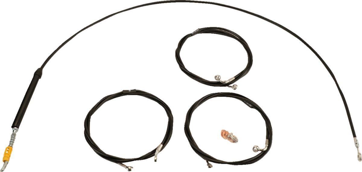 LA-8059KT-19B - LA Choppers Standard Black Vinyl Handlebar Cable/Brake Hose Kit For Harley Davidson FLHX 1923 ABS 2024-2025 45.5 cm - 51 cm (18" - 20") - Black